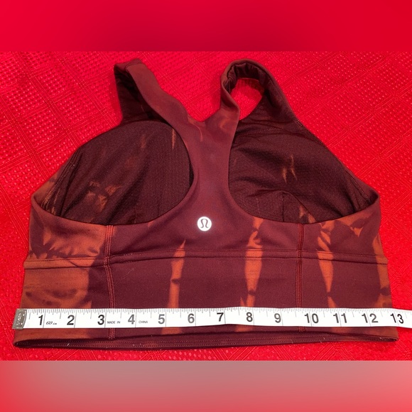 Lululemon Wunder Train Longline Bra Sz 6 High Neck Sun Bleached Wash Red Merlot - Picture 6 of 7
